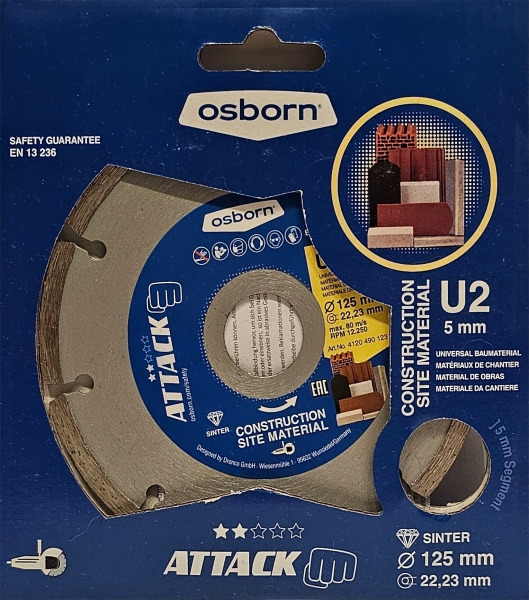 Osborn - Dronco 125 mm Diamanttrennscheibe U2 - 5mm